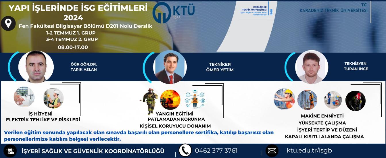 Yapı İşleri Personellerine Yönelik İSG Eğitimleri