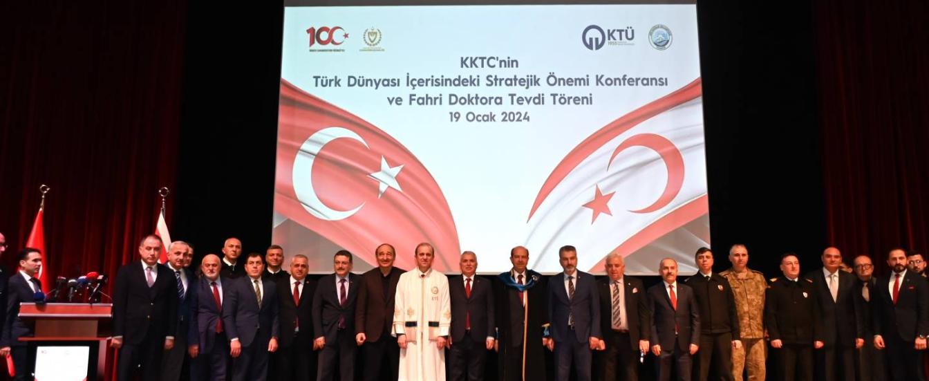   Üniversitemizde Konferans Veren KKTC Cumhurbaşkanı Ersin TATAR'a, Fahri Doktora Ünvanı Takdim Edil