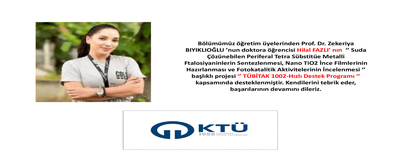 HİLAL FAZLI TÜBİTAK 1002 PROJESİ