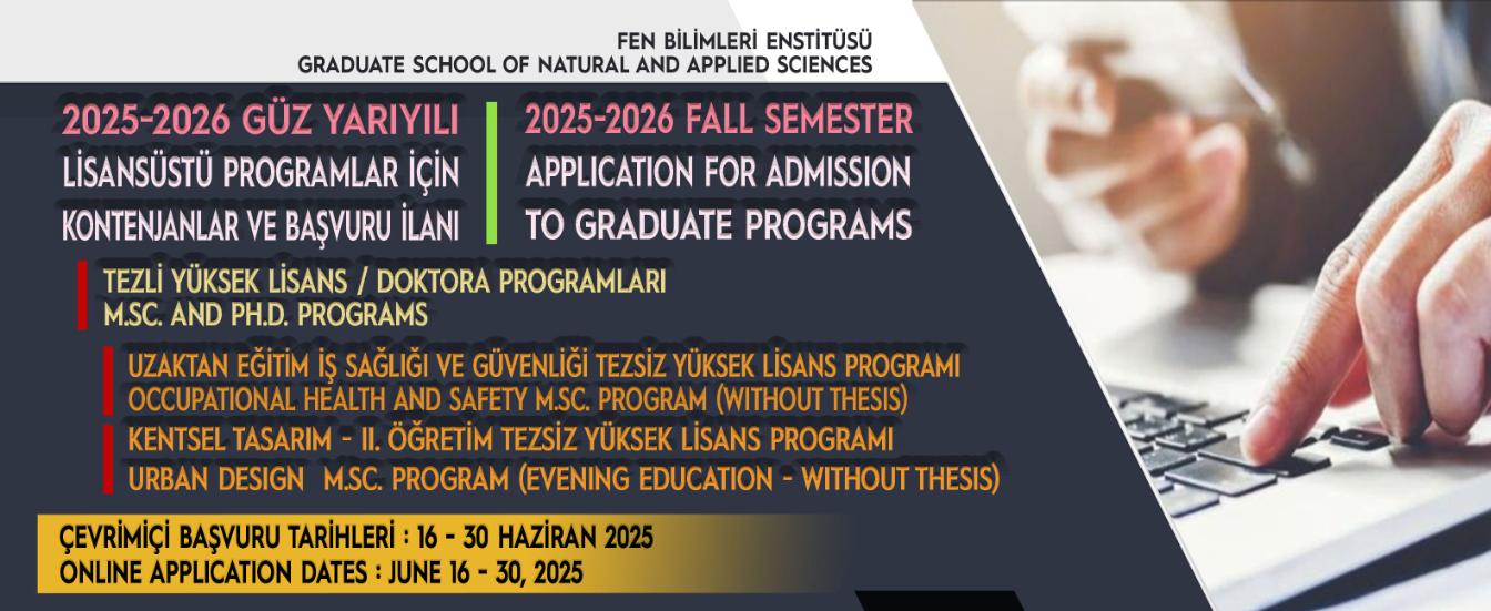 FBE | 2025-2026 Güz Yarıyılı Lisansüstü Programlar İçin Kontenjanlar ve Başvuru İlanları