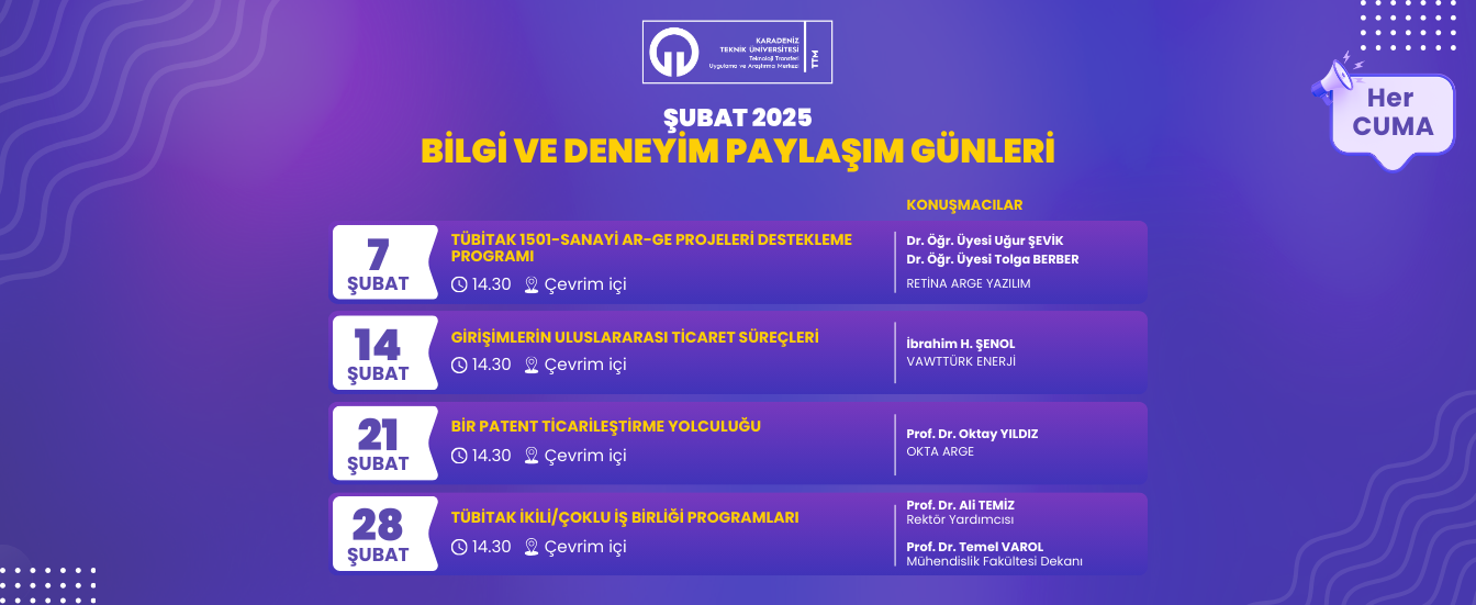 Bilgi ve Deneyim Paylaşım Günleri - Şubat Ayı